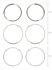 1set European And American Fashionable Platinum Color Earring Set Suitable For Women - Antique Silver - View 4