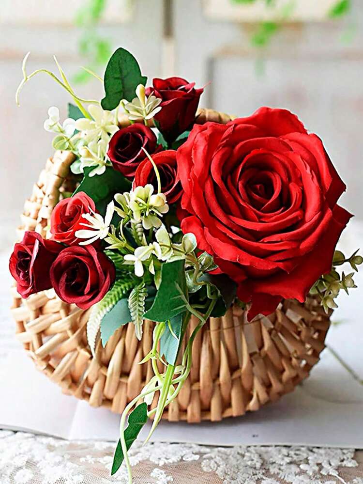 Cesta De Mimbre Pequeña Con Asa - Cestas De Niña De Flores Para Bodas Cesta De Mimbre Cesta De Flores De Regalo De Boda - Cestas De Mimbre Cestas Decorativas Para Decoración Del Hogar Cesta De Mimbre Cesta De Almacenamiento De Mimbre - Beis - Ver 6