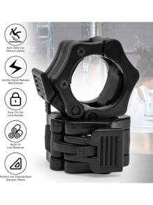 2pcs Barbell Clamps Collar Quick Release Barbell Clips Dumbbell Clasp, Weight Bar Plate, Anti-Skid, Safe Lock For Weightlifting Workout, Fitness Gym Accessories