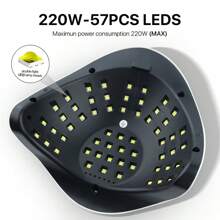 UV LED Nail Lamp UV Light for Nails 220W Led Lamp for Gel Nails Professional Nail Dryer 57 LEDs Automatic Sensor - White - View 5
