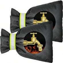 1 件/2 件户外水龙头盖，户外花园水龙头防冻袜，可重复使用防水绝缘龙头盖（较厚） - 黑色 - 查看 2