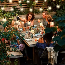 1套15米25顆暖白色g40環球串燈,防水戶外燈具套裝,適用於院子、婚禮、節日、聖誕節裝飾 - 白色 - 查看 3