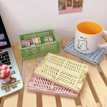 1pc Foldable Desktop Storage Box For Stationery, Office Supplies, School Supplies - Multicolor - View 6