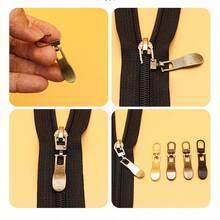 5pcS Detachable zipper head case Coat Shoes and boots Tool free replacement lockhead pendant head pull piece  Zipper head - wavy silver - View 6