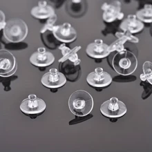 Accesorios de joyería multiusos DIY, tapones de silicona antideslizantes para orejas, pendientes de plástico transparente