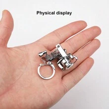 1個銀色小型＆逼真＆360度可旋轉＆全金屬精巧的釣竿和捲線器鑰匙扣,也可用作裝飾袋子的龍蝦扣,非常適合作為送給陌生人、父親節、生日、釣魚愛好者、戶外愛好者的完美禮物 - 銀色 - 查看 6