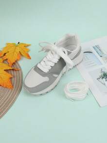 1對130cm時尚提花扁帶鞋帶鞋配件 - 白色 - 查看 2