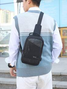 Sling Bag Fanny Pack Chest Bag Packable Crossbody Bag Casual Waterproof Lightweight For Travel Hiking For Men And Boys For College Students Carrying Bag Black Bag Men Bag  Holiday Shop Christmas Accessories Christmas Bags Men Presents Outdoor Gifts For Men Halloween Winter Christmas Gifts Bag For Men Bum Bag Sling Bag For Men - Black - View 4