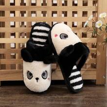 Winter New Arrival Cartoon Panda Slippers - Black and White - View 3