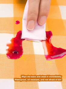 1個加厚一次性野餐露營戶外桌布,防水防油 - 彩色 - 查看 4