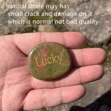 1入組新款拇指靈感擔憂石,天然治療瑪瑙水晶,彩虹脈輪寶石,可減輕焦慮,放鬆身心,適用於家居裝飾。