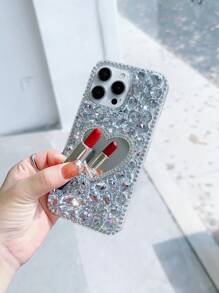 闪亮心形镜面手机壳:一款饰有闪亮水晶和心形镜子的迷人配件,兼容 Galaxy S2/S3/S2/S2/S2/S2/S2/5 等型号,防水、防震、防摔、防刮。国际版,非国内版。 - 白色 - 查看 6