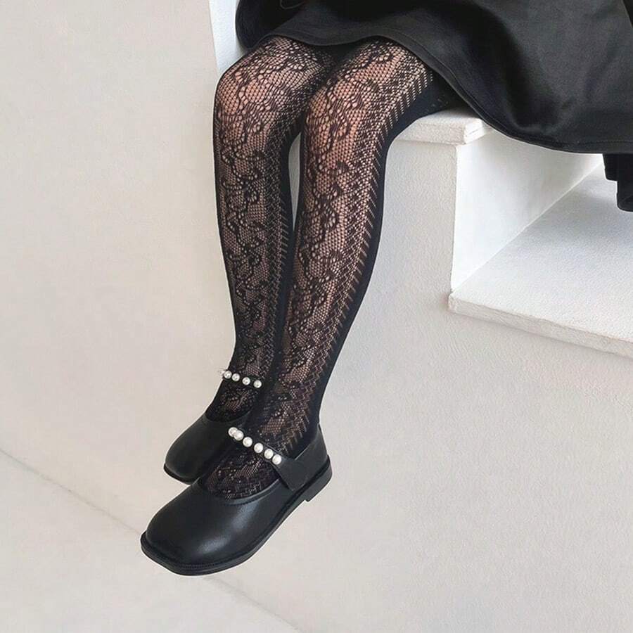 1 đôi Cô gái Baroque Ren Có chân Quần tất Đối với Hằng ngày Và Ăn mặc đẹp lên - màu đen - Xem 1