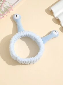 1pc Simple & Cute Solid Color Headband With Eye Shaped Design, Great For Washing Face, Makeup, Spa, Shower - Blue - View 2