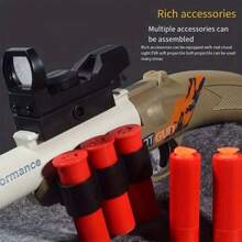 Pistola De Juguete De Bala Suave Con Eyección De Casquillo Y Onda De Choque De Espuma, Modelo De Juguete Educativo (3 Casquillos + 10 Balas Suaves) Para Regalo De Navidad, Halloween, Día De Acción De Gracias - Gris - Ver 4