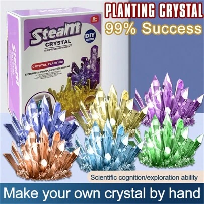 DIY Crystal Growing Kit: Fun Science Experiment For Kids, Great For Christmas And Other Holidays! Grow Your Own Crystals: Fun Science Experiment For Children, Christmas And Other Holidays! Random Assortment Of Components, Science, Science Experiment Set, Chemistry