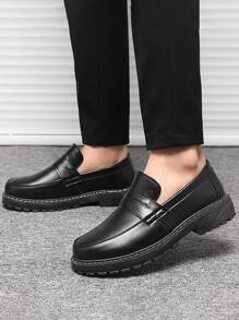 Nam Thoáng khí Da Linh hoạt Đen Giải trí Làm việc Giày ống Chelsea , Giày lười Thiết kế - màu đen - Xem 1