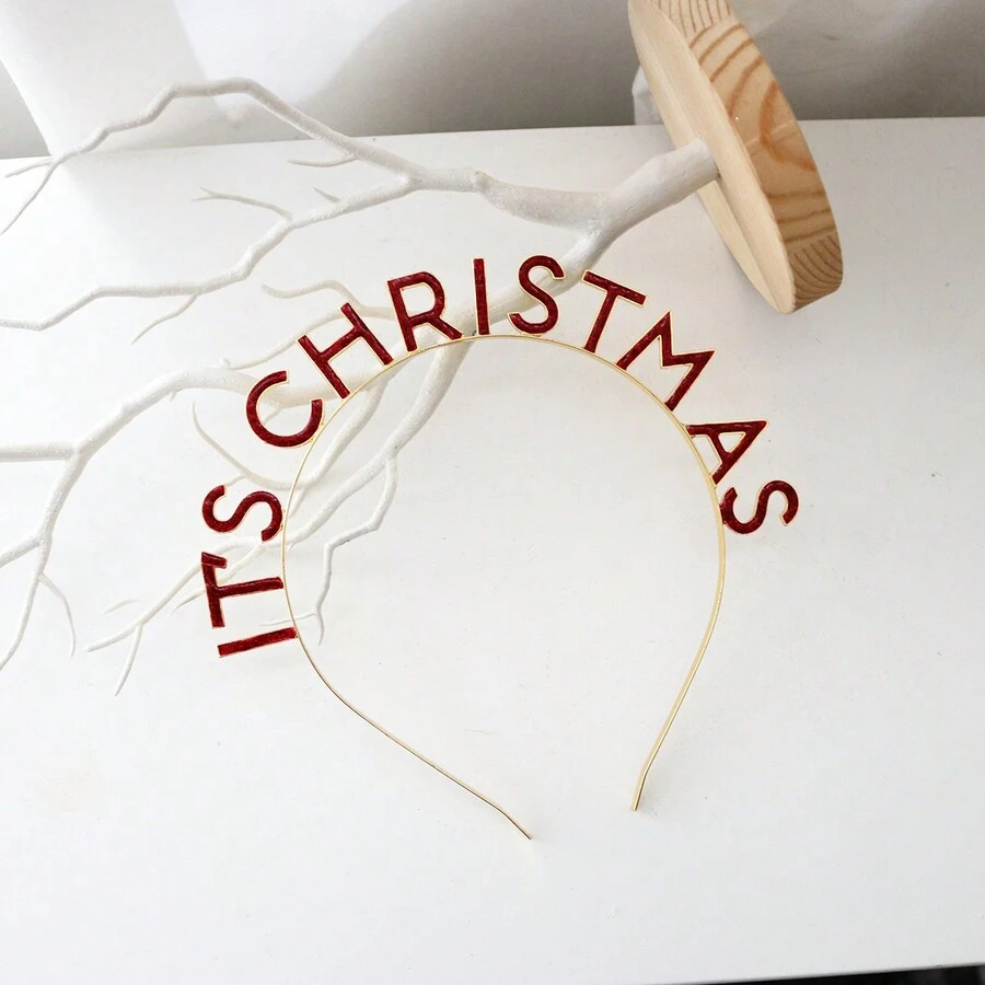 1入組聖誕節紅色滴油字母發箍,頭飾及聖誕派對裝飾配件