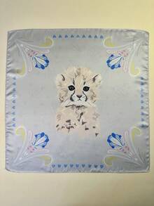 1 Miếng Quý cô Nhỏ bé In hoa con hổ Quấn đầu Khăn rằn - Màu Xám nhạt - Xem 4