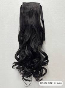 Extension Queue De Cheval Longue Ondulée Naturelle De 22 Pouces, Cheveux En Fiber Synthétique Marron Noir À Enrouler Avec Clip Pour Femmes