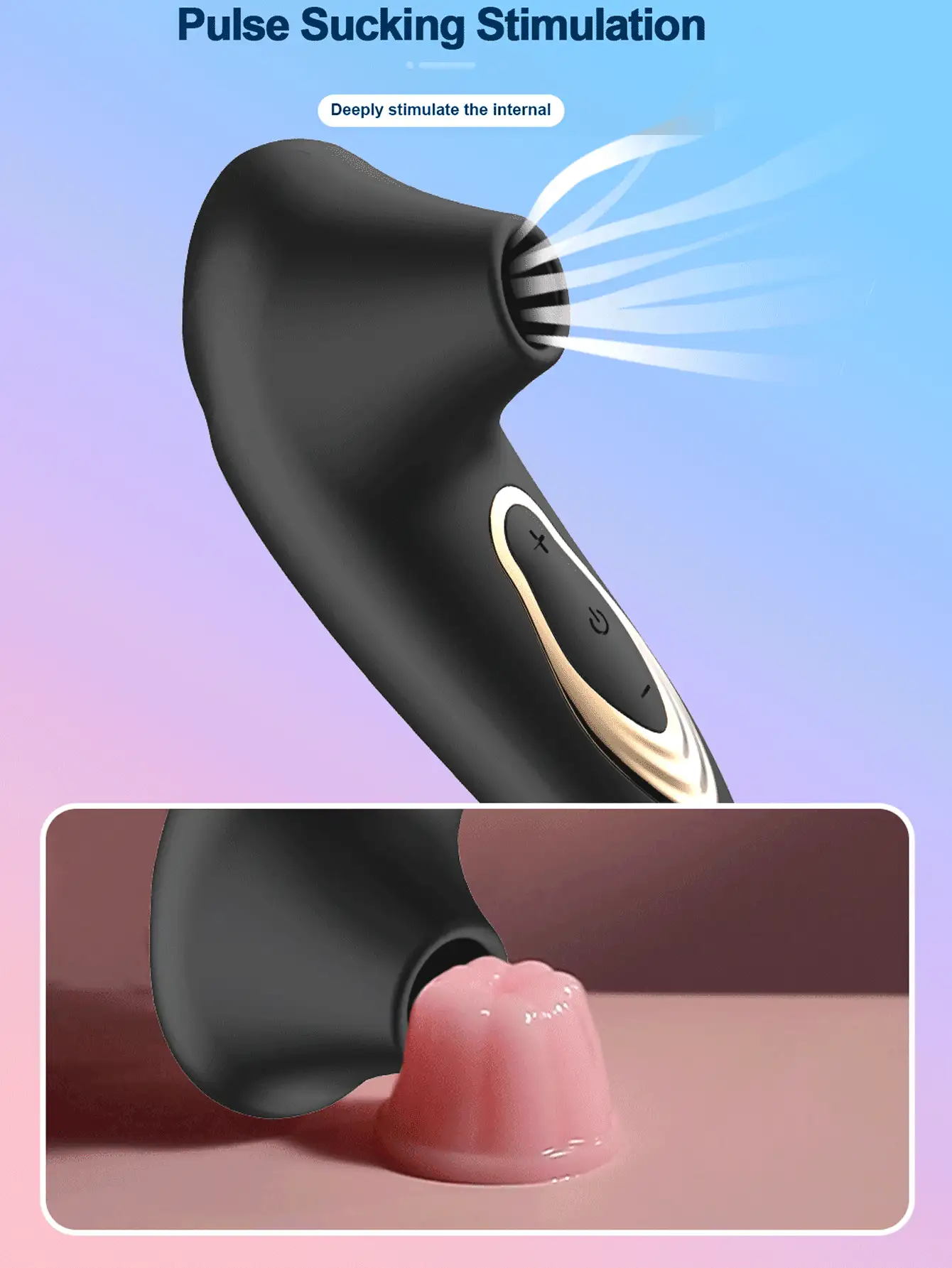 Vibromasseur à succion clitoridienne, jouet sexuel féminin, dispositif de succion clitoridienne, stimulateur clitoridien vibrant - Noir - Voir 4