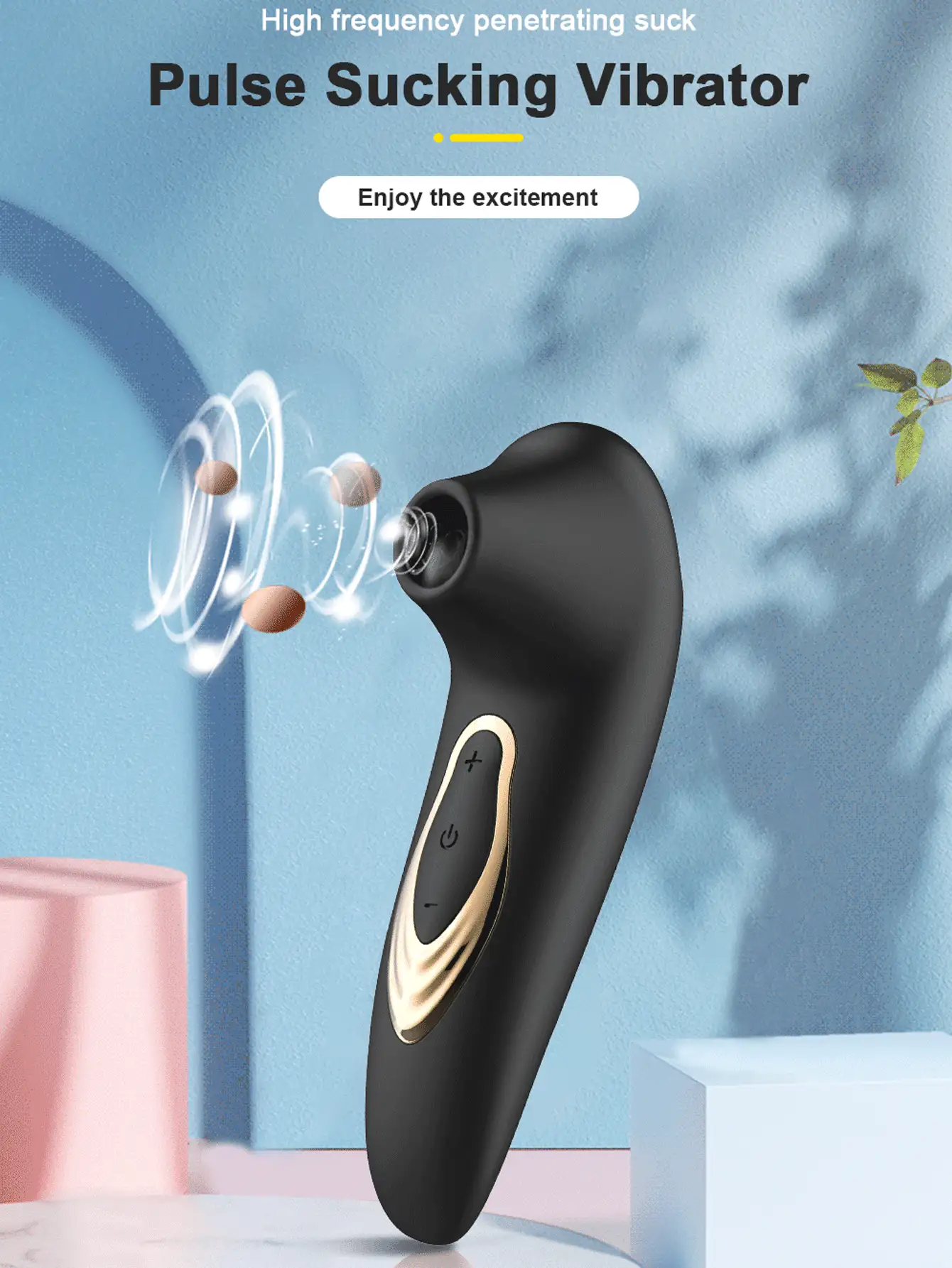 Vibromasseur à succion clitoridienne, jouet sexuel féminin, dispositif de succion clitoridienne, stimulateur clitoridien vibrant - Noir - Voir 5