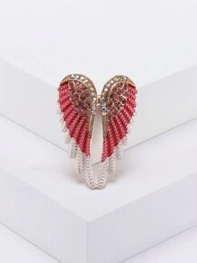 1 chiếc trâm cài hình cánh pha lê thời trang, thích hợp cho phụ nữ đeo hàng ngày - Hồng - Xem 10