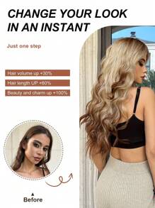 Water Wave Wigs With Bangs Ombre Wigs 28 Inch Heat Resistant Fiber Long Wavy Deep Wave Synthetic Wigs For Women Party Daily Used - Multicolor - View 4