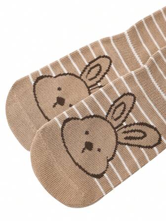 5 par söta tecknade mönsterstrumpor för baby, flerfärgade vårnyheter, halkfria strumpor för pojkar och flickor