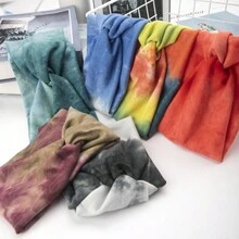 1 件裝女式紮染結交叉寬髮帶適合瑜珈、跑步、產後鍛煉 - 藍色 - 查看 2