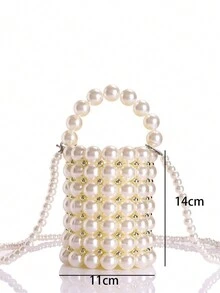 Lady Với Nguyên chất Tay Giường đôi Của Kim cương giả Retro Gấp lại Tay Vàng Của phụ nữ Bữa tối Cái túi Châu Âu và Hoa Kỳ Retro Nghiêng Cái túi Hollowed Out giác quan Cái túi Túi đám tiệc Xuyên biên giới Mới Ngọc trai Giả Sọc Bữa tối Cái túi Phong cách châu Âu Thời trang Vai Cái túi - Màu be - Xem 6