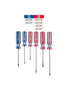 Juego de 6 desarmadores mango de PVC Pretul JD-6TP 20214