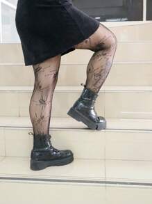 Fishnet Stockings To Combine With A Great Sexy Outfit With Different Gothic Designs 2-Piece Kit - Black - View 1