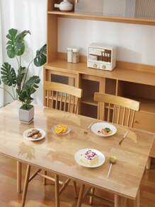 1張pvc透明霧面桌布墊,厚度1.0mm,防水、防油、耐熱,適用於咖啡桌、餐桌、電腦桌 - 透明 - 查看 3