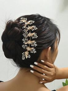 時尚奢華花卉裝飾頭飾,適用於婚禮和派對