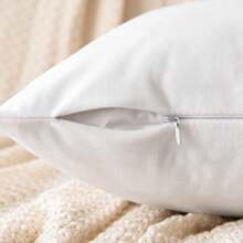 1pc Soft Velvet Decorative Square Throw Pillow Cover, Suitable For Sofa, Bed And Car, 18x18 Inch, White (pillow Core Not Included) - White - View 3