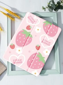 Erdbeere Erdbeeren Hülle kompatibel mit iPad 10.2 Zoll 2021/2020 iPad 9.Gen/8.Gen, Galaxy Tab A8 10.5 Zoll 2022, Tablet Hülle, mit Stifthalter, unterstützt automatisches Schlaf/Wach Funktion