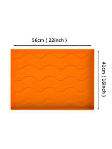 1pc Extra Large Bbq Grill Mat, Silicone Protective Pad And Cleaning Pad For Bbq Grill Plate, Silicone Protection - Orange - View 2