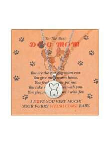 Goodwaro 1 pieza Fashionable Collar colgante de acero inoxidable grabado con laser de Dachshund, perro pastor, Golden Retriever, Corgi, gran regalo del Dia de la Madre para mamá de perro con cadena de clavícula hecha a mano y hermoso empaque de tarjeta, adecuado para usar en el Dia de la Madre