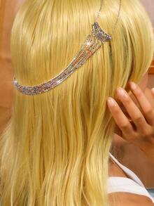 1條復古空心珍珠水鑽發鏈,適合女士日常佩戴