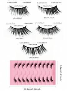 10 Pairs Fox-Style Half-Eye False Eyelashes, Charmingly Lengthening Eye Tails, Soft & Comfortable, Suitable For Travel, Women, Daily, Light Makeup, Dating