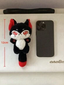 1 件 12 公分黑狼幼崽毛絨吊墜,可愛卡通動物鑰匙圈裝飾品,送給女友、朋友的禮物 - 黑色 - 查看 3