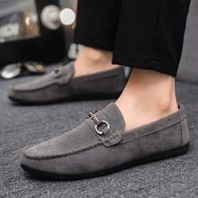 Nam Đáy mềm Giày lái xe , Giày Penny Loafers Phong cách , Cắt thấp - Xám - Xem 2
