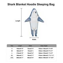 Mới Lông cừu san hô Cá mập Đồ ngủ - Màu xanh lam - Xem 6