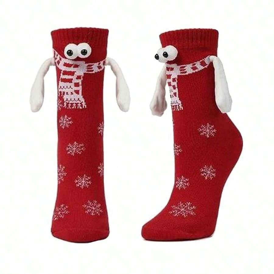 1 đôi Đỏ  Giáng sinh Qủa tặng Sức hút từ tính Cặp đôi Tay Vớ , Plush dễ thương Đồ chơi Vớ thể thao Đối với Bạn thân nhất - Đỏ - Xem 1