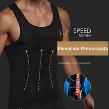 2 piezas Camisetas reductoras con silueta de estilo novio para hombres - Blanco y Negro - Ver 7