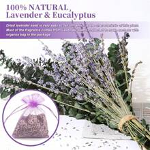 115入組乾燥桉樹葉和薰衣草花,適合淋浴使用,17英寸(約43.1厘米)的天然綠葉和香氣薰衣草淋浴植物,適用於芳香療法和裝飾