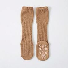 1 đôi Dày lên & Ấm áp Em bé Vớ Với Không trượt Đáy & Gel Đế , Nhiều Mô hình Đối với Trẻ em Dài Tất tới đầu gối Đối với Mùa thu Và Mùa Đông - Cà phê nâu - Xem 2