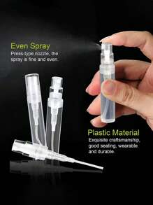 10入組2ml、3ml、5ml透明香水噴霧瓶，可重複使用的空樣品瓶，小巧圓形塑料容器，香水噴霧瓶，噴霧式空化妝品樣品容器，迷你旅行必備品，樣品試管薄型PET小瓶，隨身香水瓶，塑膠噴霧瓶，清潔、旅行、精油、香水等使用的空迷你透明香水噴霧器 - 無色 - 查看 3