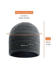 1pc Autumn/Winter New Style Double-Sided Knit Hat With Ear Flap, Suitable For Cold Weather - dark gray and black - View 2